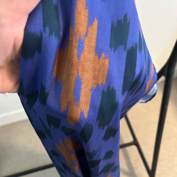 Zara Blue and Orange Patterned Kaftan Dress - Picture 3 of 4